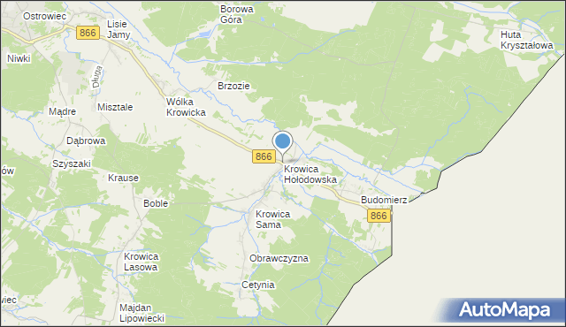 mapa Krowica Hołodowska, Krowica Hołodowska na mapie Targeo